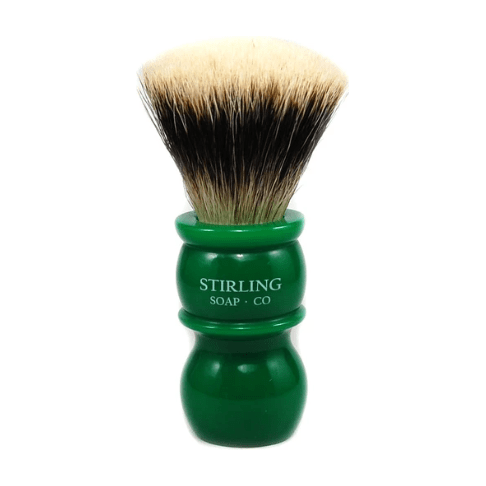 Brocha de Afeitar de Tejón con Mango Verde de Stirling Soap Co.