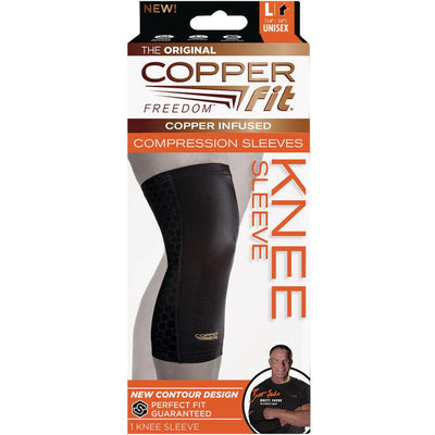 Manga de compresión para rodilla Copper Fit Freedom negra