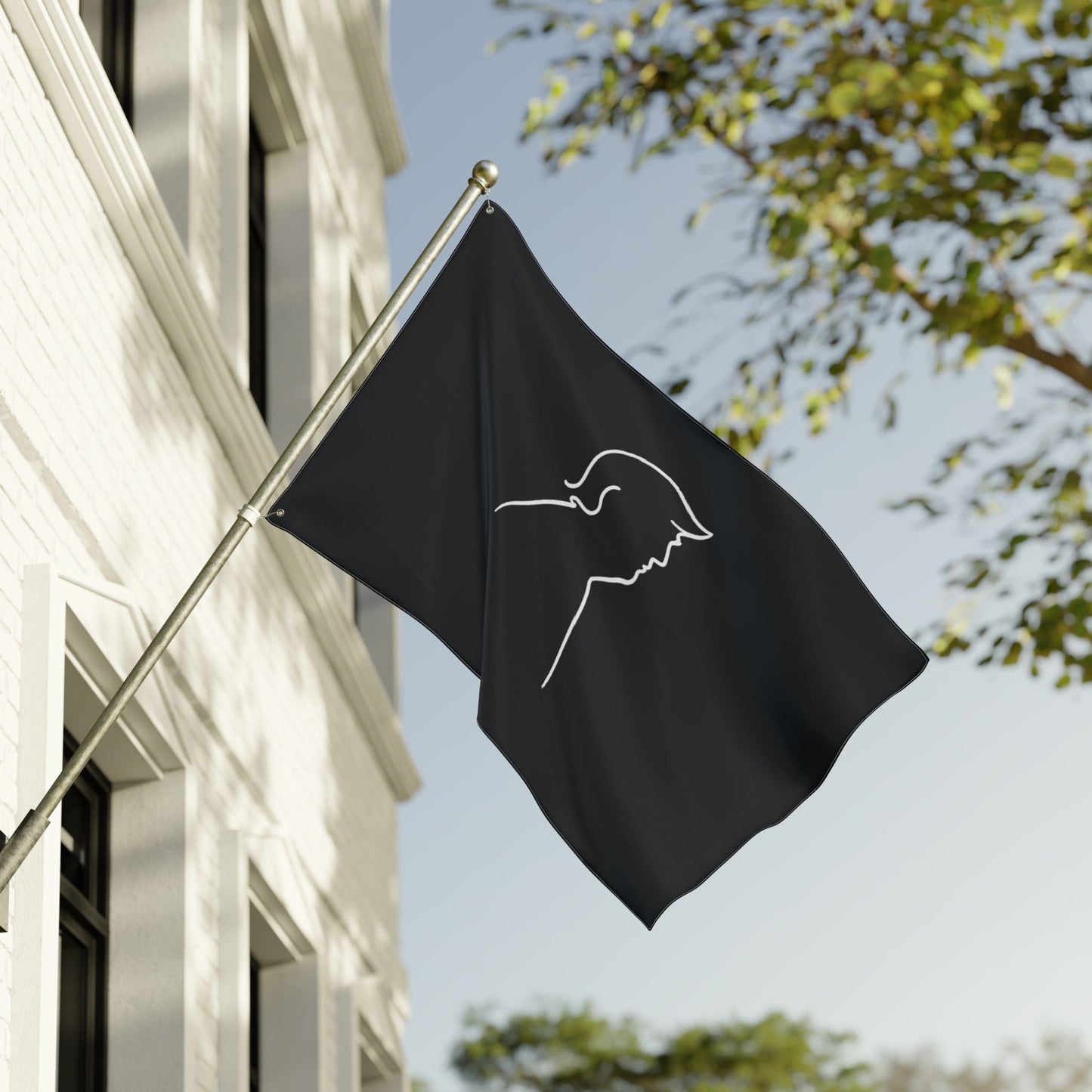 Minimalist Line Portrait Flag – Modern Political Design