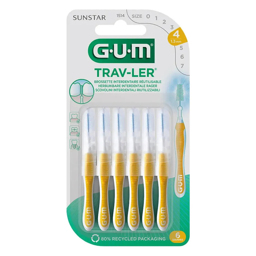 GUM Trav-Ler Interdental Brushes Size 4 - Pack of 6