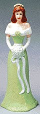 African American Bridesmaid Figurines - Green Dress - 12 Count