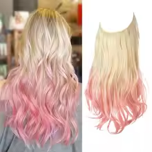 One-piece women's hair extension piece with abundant hair volume U-shaped fishing line invisible and natural long curly hair - Korvel