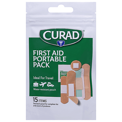 Pack portable de premiers secours Curad® – Kit de voyage de 15 pièces