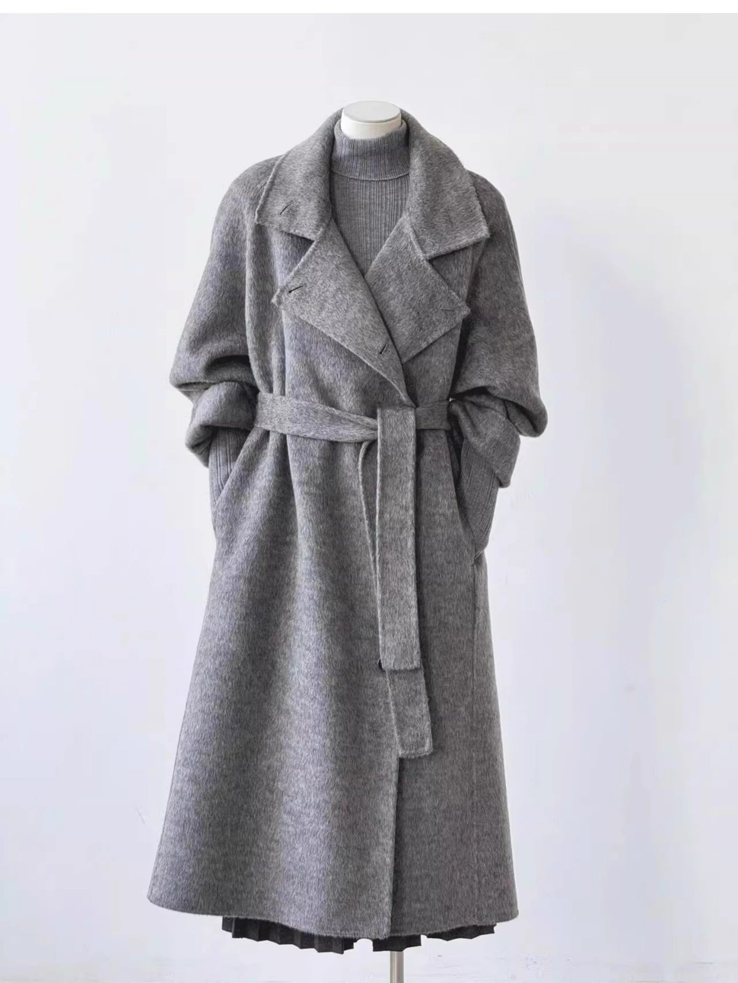 Elegant Double-Sided Cashmere Coat for Women