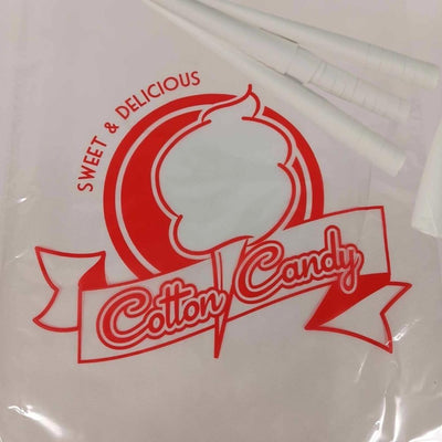 Oasis Supply Heavy Duty Printed Cotton Candy Bags - 100 Count