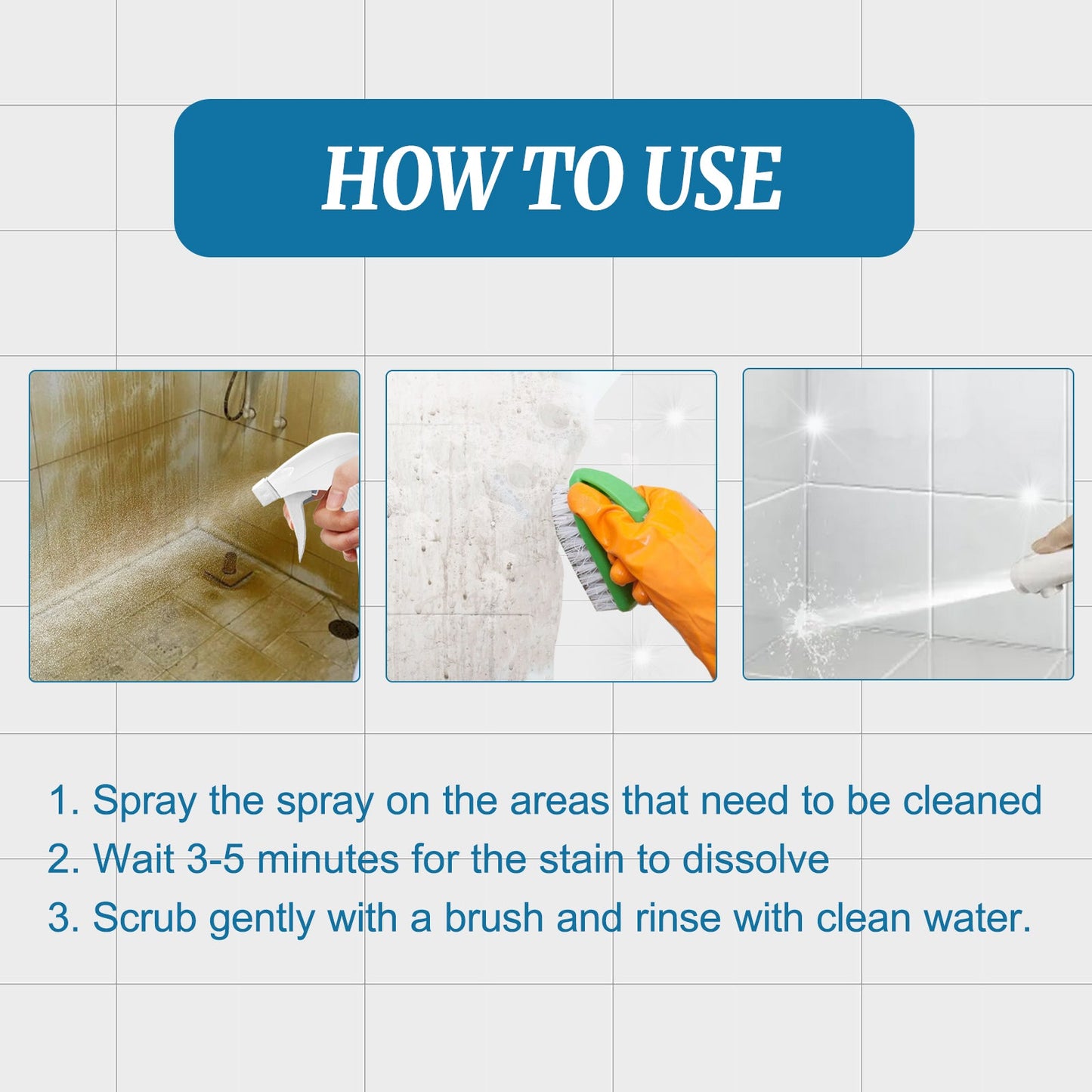 Tile Cleaner, Bathroom Tile Floor Marble Bright Strong Dirt Remover - Korvel