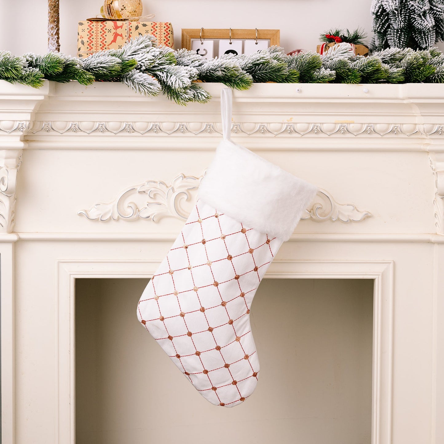Calcetines de Navidad Rojos Premium para Decoración Festiva