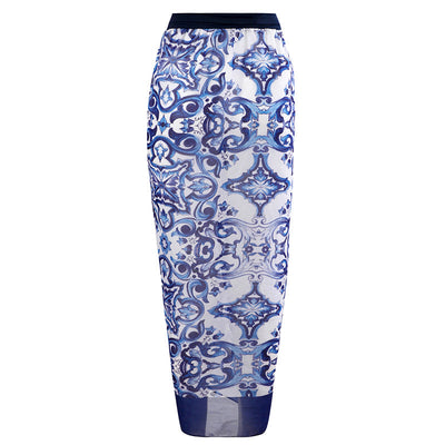 Elegant Two-Piece One-Piece Swimsuit with Skirt