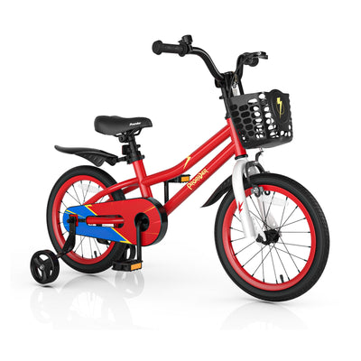 Vélo pour enfants de 16 pouces avec roues d'entraînement amovibles - Rouge