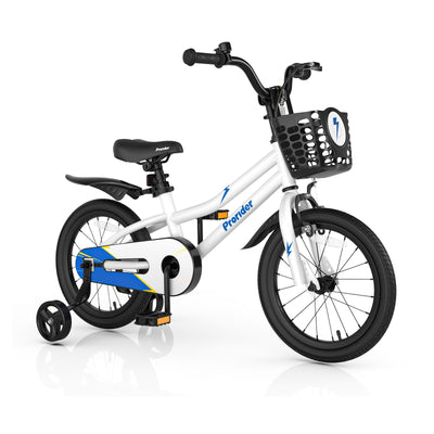 Vélo pour enfants de 16 pouces avec roues d'entraînement amovibles - Blanc