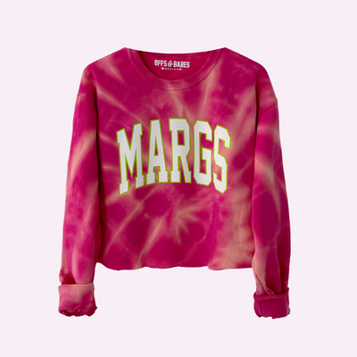 MARGS Tie-Dye Cropped Sweatshirt with Customizable Cuff