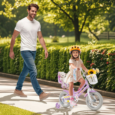 12 Inch Girls Bike with Doll Seat and Streamers