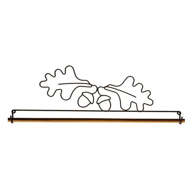Support de présentation en argent de 16 pouces avec glands et feuilles de chêne