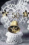 Golden Anniversary Cake Topper with Bell