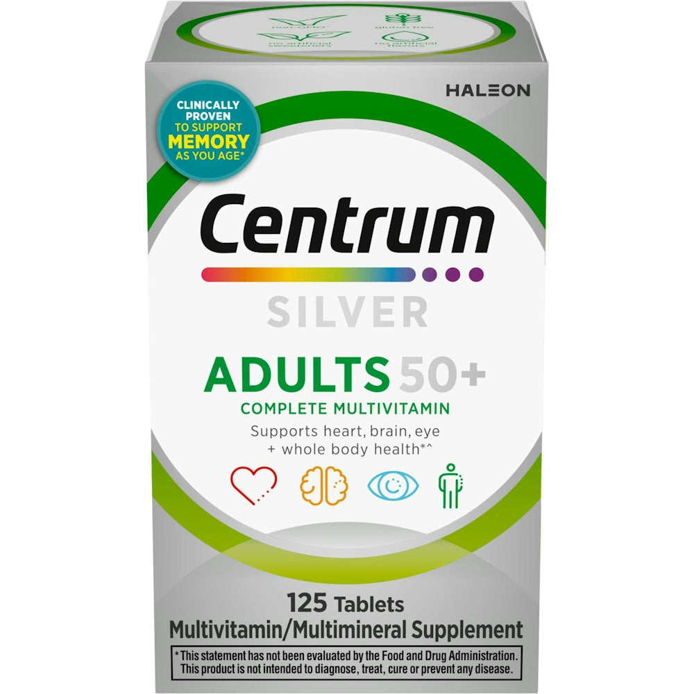 Centrum Silver Multivitamin pour Adultes de 50 Ans et Plus - 125 Comprimés