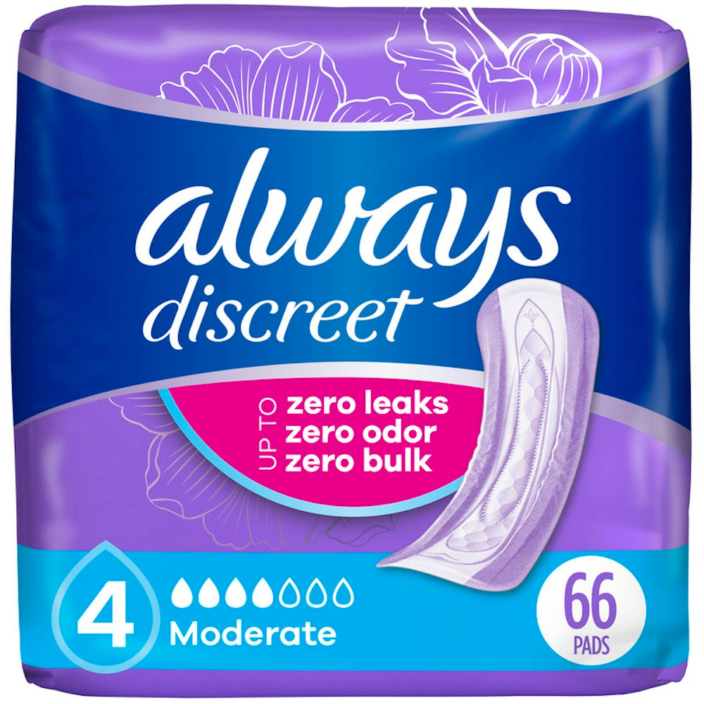 Always Discreet Serviettes d'incontinence pour femmes - Absorption modérée