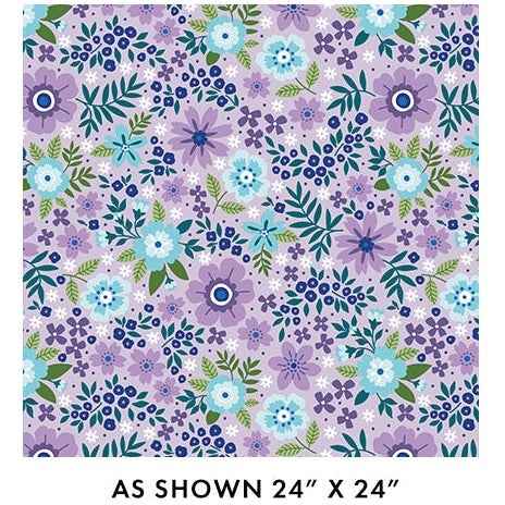 Purple Seaside Garden Lavender Cotton Fabric - 108" Wide