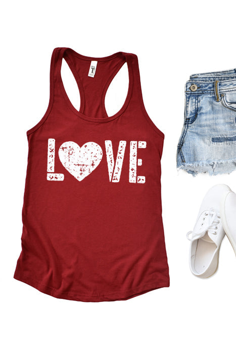 Block Love Racerback Tank Top