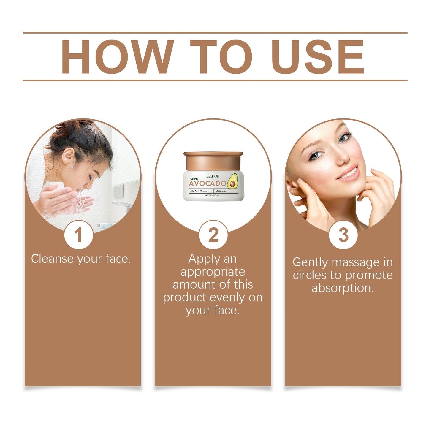 Avocado Cream For Wrinkles Gentle Moisturizing Facial Skin Moisturizing Daily Cream - Korvel