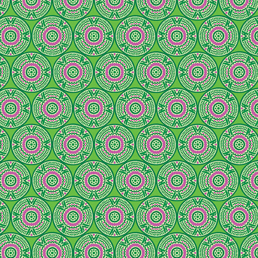 Medallions Grass Cheeto's World Cotton Fabric - 44"/45" Per Yard