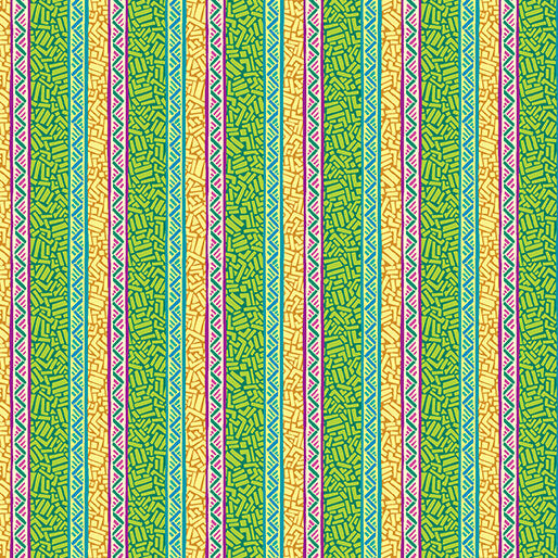 Tela de algodón Ziggy Stripe Green Cheeto's World por yarda