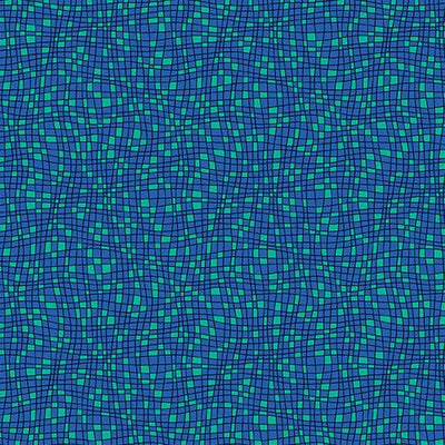 Teensy Checks Blue Cheeto's World Cotton Fabric - 44"/45" Per Yard