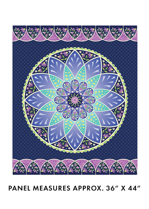 Blossom Panel Multi Twilight Serenade Fabric 36" x 44"