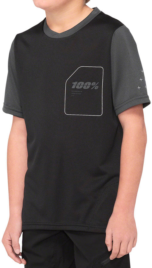 Maillot Ridecamp 100 % - Bleu/Navy Manches Courtes Jeune Petit