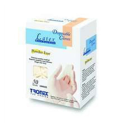 Tronex Latex Exam Gloves - Powder-Free, Universal Size, 50 Count