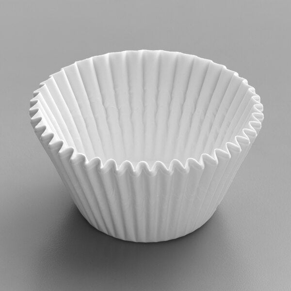 Jumbo White Fluted Baking Cups - 2 1/4" x 1 7/8"