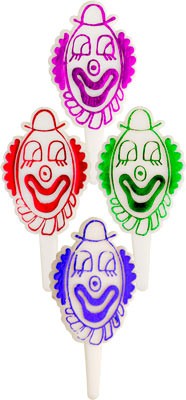 Piques en aluminium tête de clown - 144 pièces
