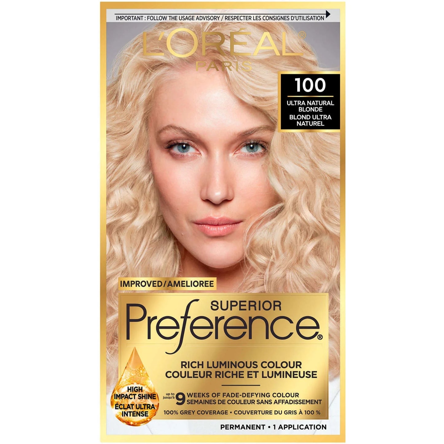 L'Oreal Paris Superior Preference Couleur de Cheveux Résistante à la Décoloration, 8.5A Blond Champa