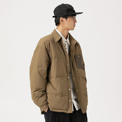 Chaqueta de plumas ligera impermeable para hombre
