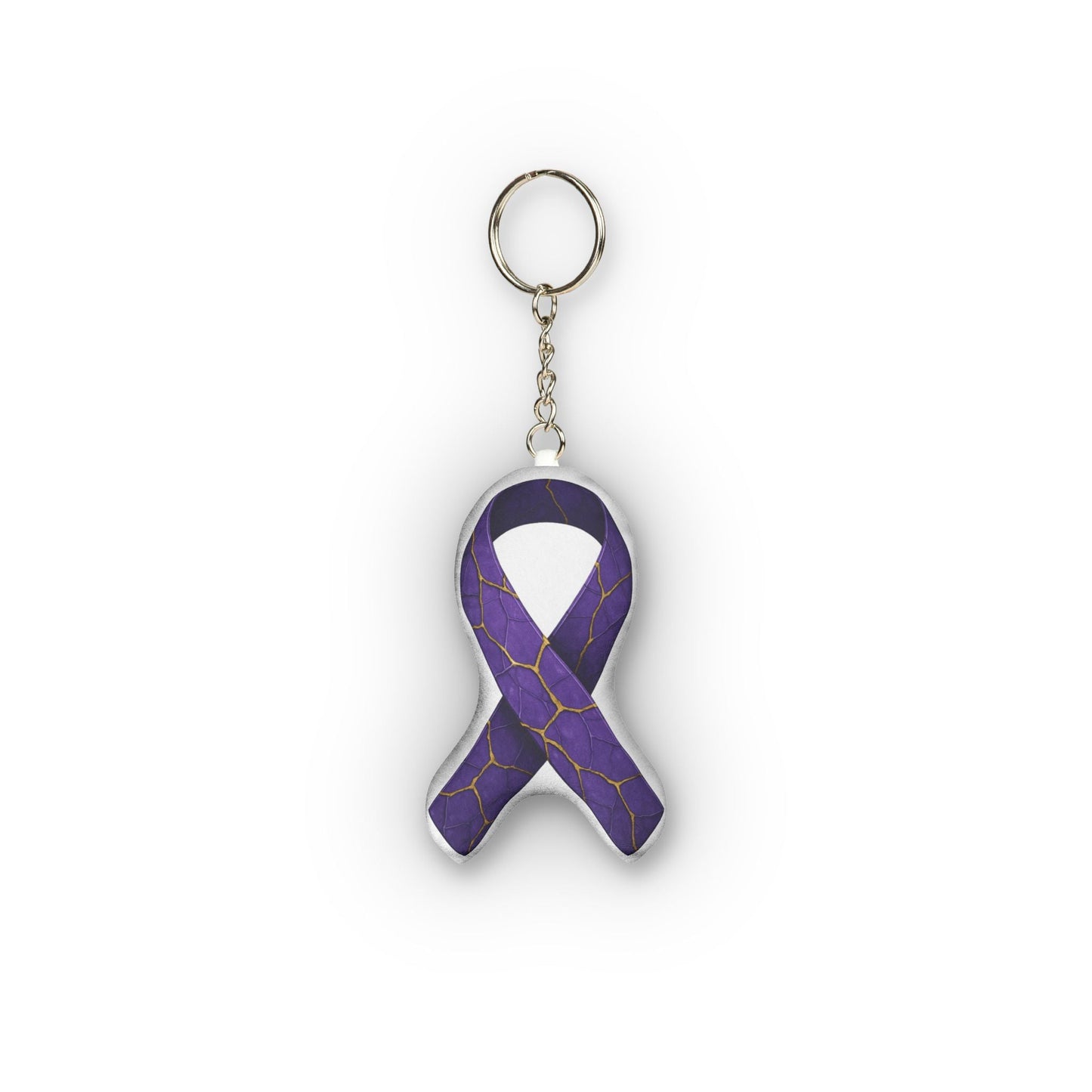 Epilepsy Awareness Plush Keychain - Purple Ribbon Symbol