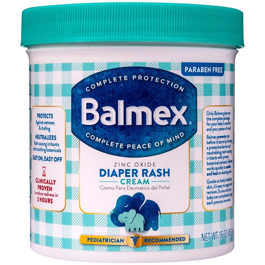 Crema para la dermatitis del pañal Balmex Complete Zinc Oxide Protection - 16 oz