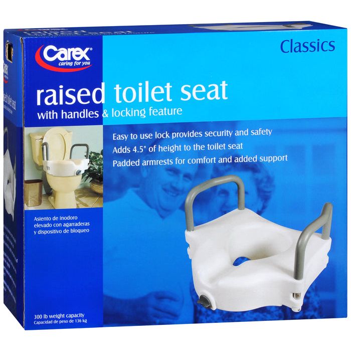 Siège de toilette surélevé Carex avec accoudoirs