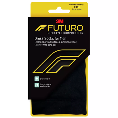 Futuro Restoring Dress Socks for Men - Firm Medium Black