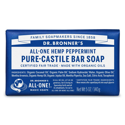 Dr Bronner's Pure Castile Bar Soap - Peppermint 5 Oz