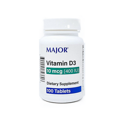 Major 10 Mcg Vitamine D3 - 100 Comprimés
