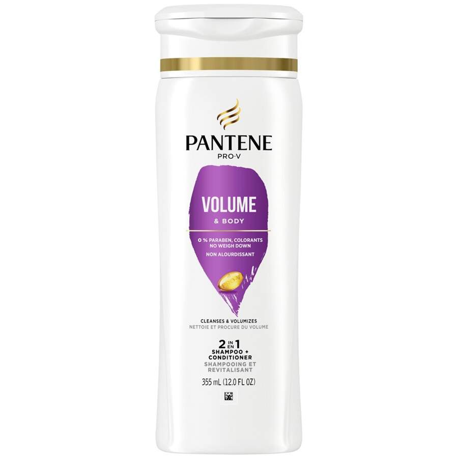Champú y Acondicionador 2 en 1 Pantene Pro-V Volumen y Cuerpo, 12 Fl Oz
