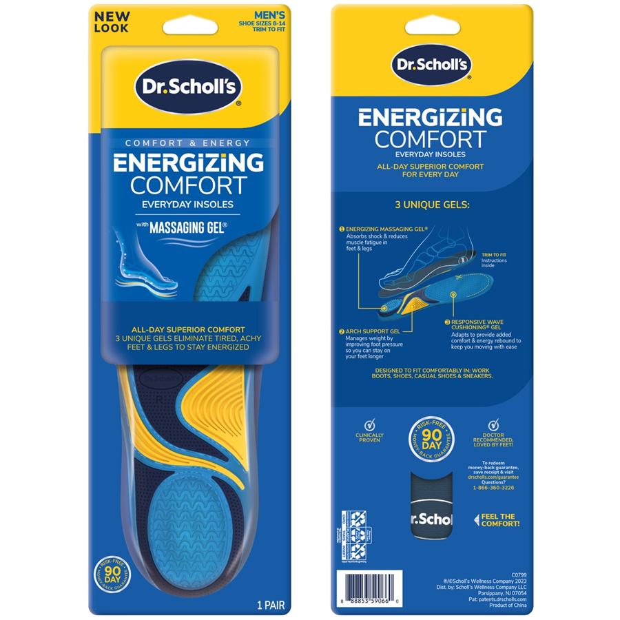 Plantillas de confort energizante Dr. Scholl's para hombres (tallas 8-14)