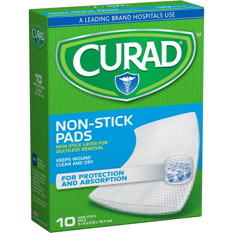 Curad Non-Stick Pads 2" x 3" - Pack of 10