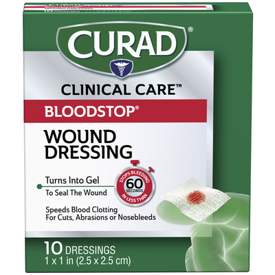 Tampon de gaze hémostatique stérile Curad Bloodstop, 1 x 1