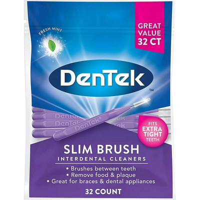 DenTek Slim Brush Nettoyeurs Interdentaires Advanced Clean - 32 unités
