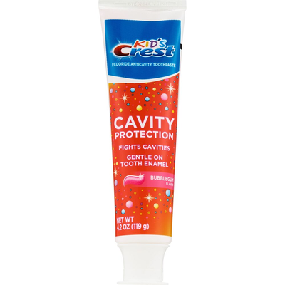 Gel de pasta de dientes Bubblegum Kid's Crest para protección contra caries, 4.2 oz