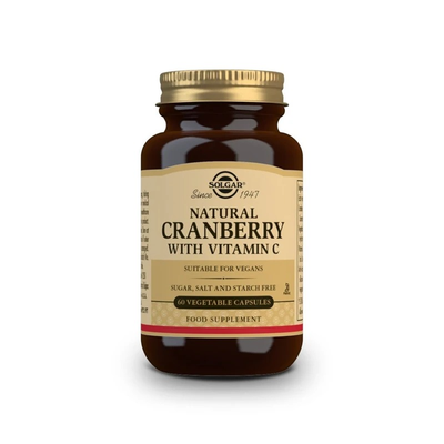 Solgar Natural Cranberry with Vitamin C - 60 Vegetable Capsules