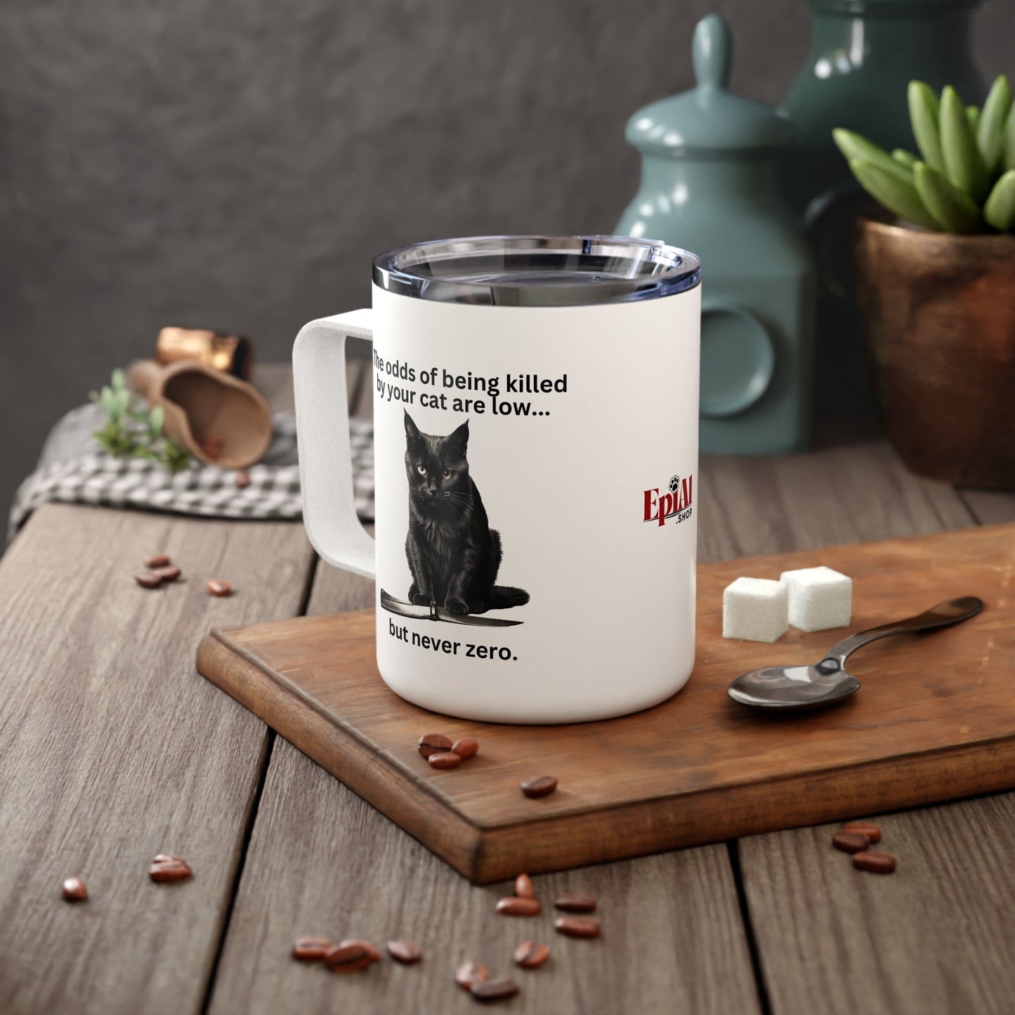 Killer Cat Odds Insulated Coffee Mug - 10oz