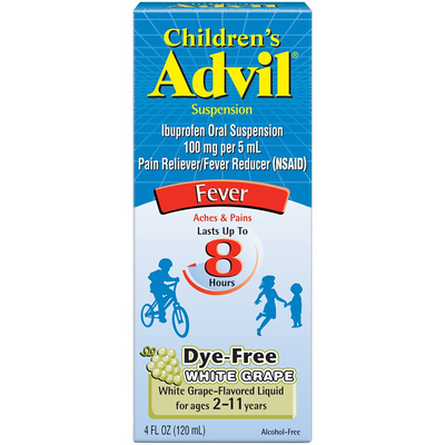 Advil Children's Pain Reliever & Fever Reducer - Liquid Dye-Free White Grape 4Oz