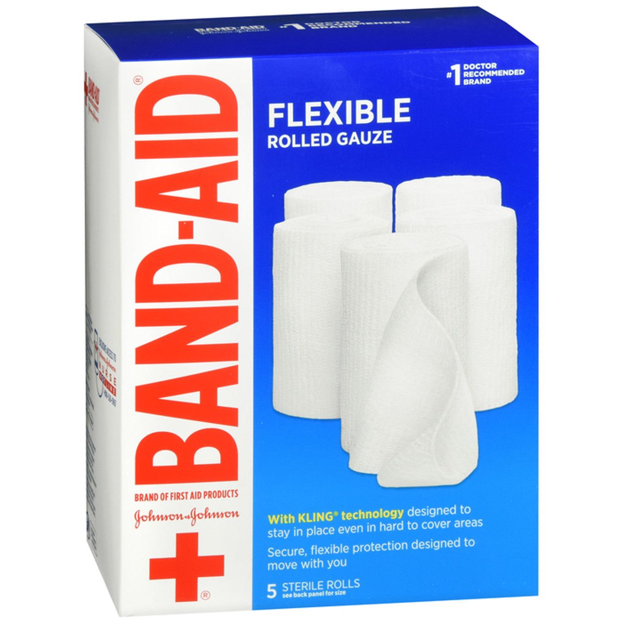 Gasa enrollada flexible de la marca Band-Aid – 5 rollos