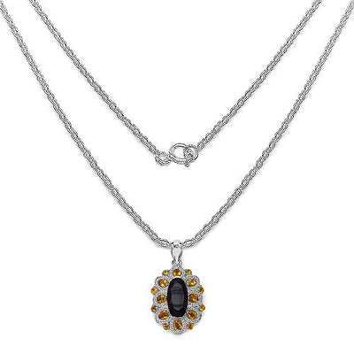6.40 Carat Smoky Quartz & Citrine Pendant in Sterling Silver
